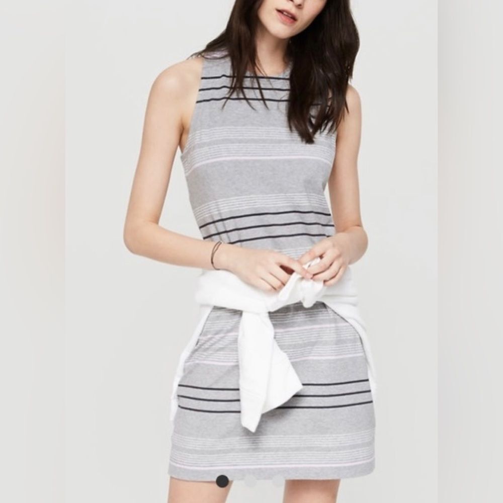 Lou & Grey Gray Striped Dress